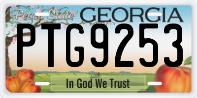 GA license plate PTG9253