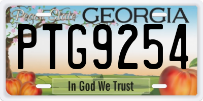 GA license plate PTG9254