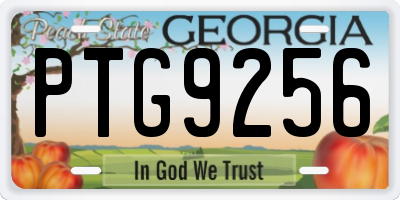 GA license plate PTG9256