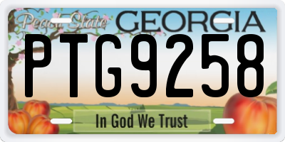 GA license plate PTG9258