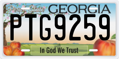 GA license plate PTG9259
