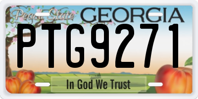 GA license plate PTG9271