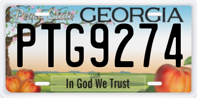 GA license plate PTG9274