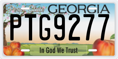 GA license plate PTG9277