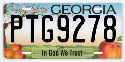 GA license plate PTG9278