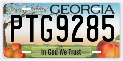 GA license plate PTG9285
