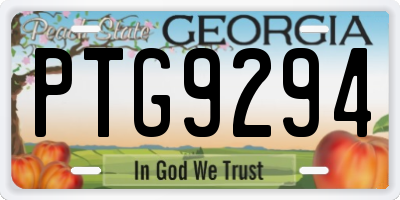 GA license plate PTG9294