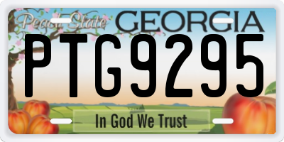 GA license plate PTG9295