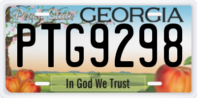 GA license plate PTG9298