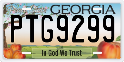 GA license plate PTG9299