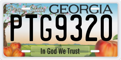 GA license plate PTG9320