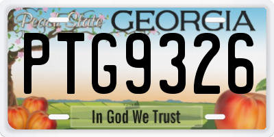 GA license plate PTG9326