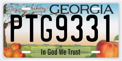 GA license plate PTG9331
