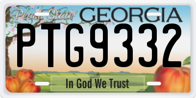 GA license plate PTG9332