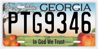 GA license plate PTG9346