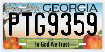 GA license plate PTG9359