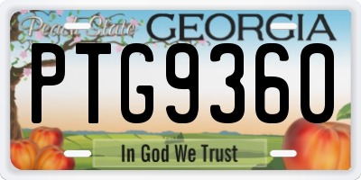 GA license plate PTG9360