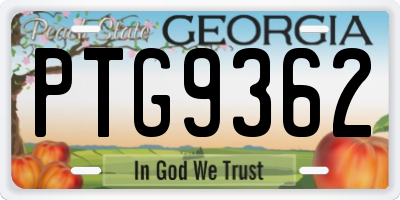 GA license plate PTG9362