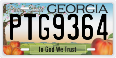 GA license plate PTG9364