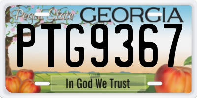 GA license plate PTG9367