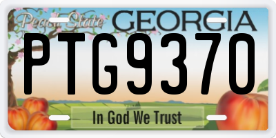 GA license plate PTG9370