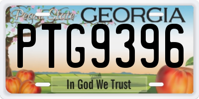 GA license plate PTG9396