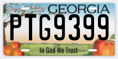 GA license plate PTG9399