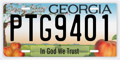 GA license plate PTG9401
