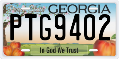 GA license plate PTG9402