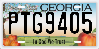 GA license plate PTG9405