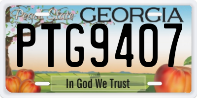 GA license plate PTG9407