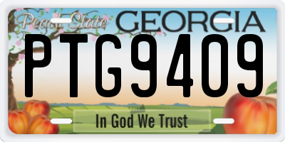 GA license plate PTG9409