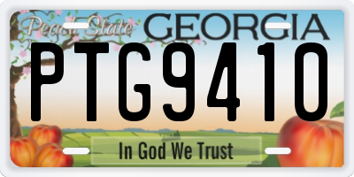 GA license plate PTG9410