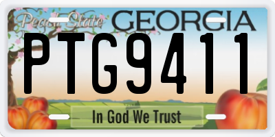 GA license plate PTG9411