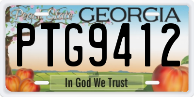 GA license plate PTG9412