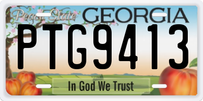 GA license plate PTG9413