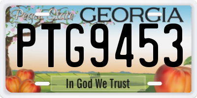 GA license plate PTG9453
