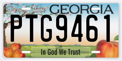 GA license plate PTG9461