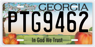 GA license plate PTG9462