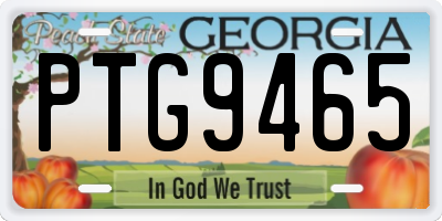 GA license plate PTG9465
