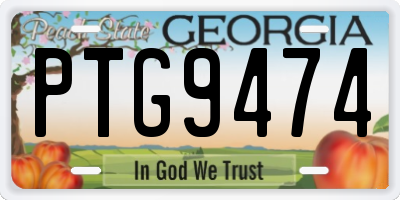 GA license plate PTG9474