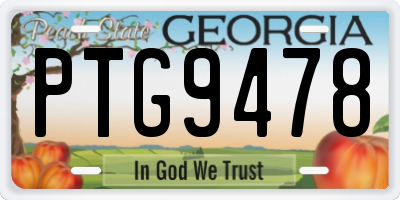 GA license plate PTG9478