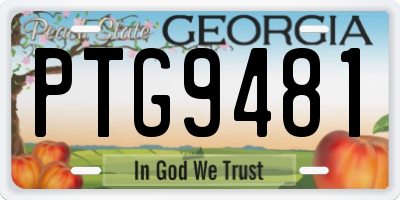 GA license plate PTG9481