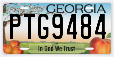 GA license plate PTG9484