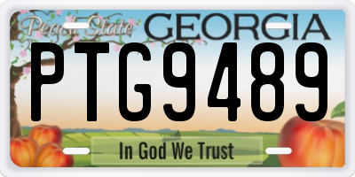 GA license plate PTG9489