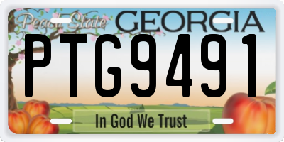 GA license plate PTG9491