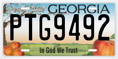 GA license plate PTG9492