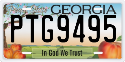 GA license plate PTG9495