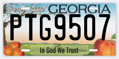 GA license plate PTG9507