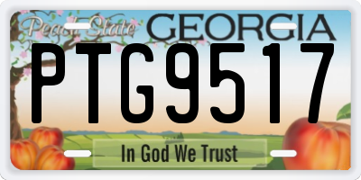 GA license plate PTG9517